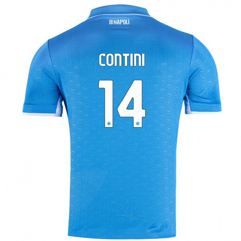 Danxen Mænd Nikita Contini #14 Himmelblå Hjemmebane Spillertrøjer 2024/25 Trøje T-Shirt