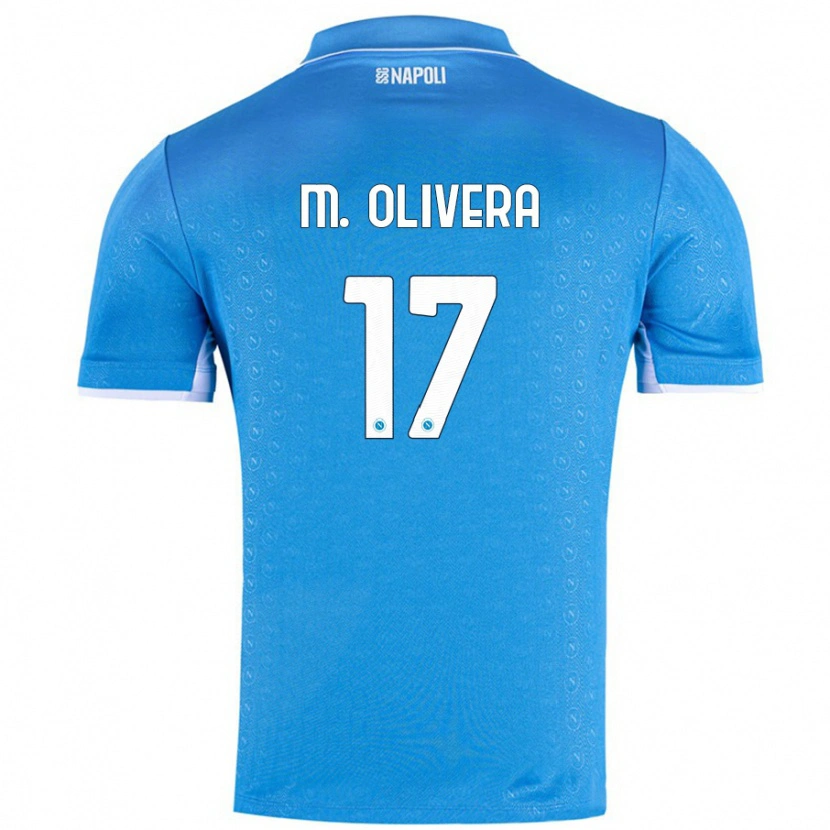Danxen Mænd Mathías Olivera #17 Himmelblå Hjemmebane Spillertrøjer 2024/25 Trøje T-Shirt