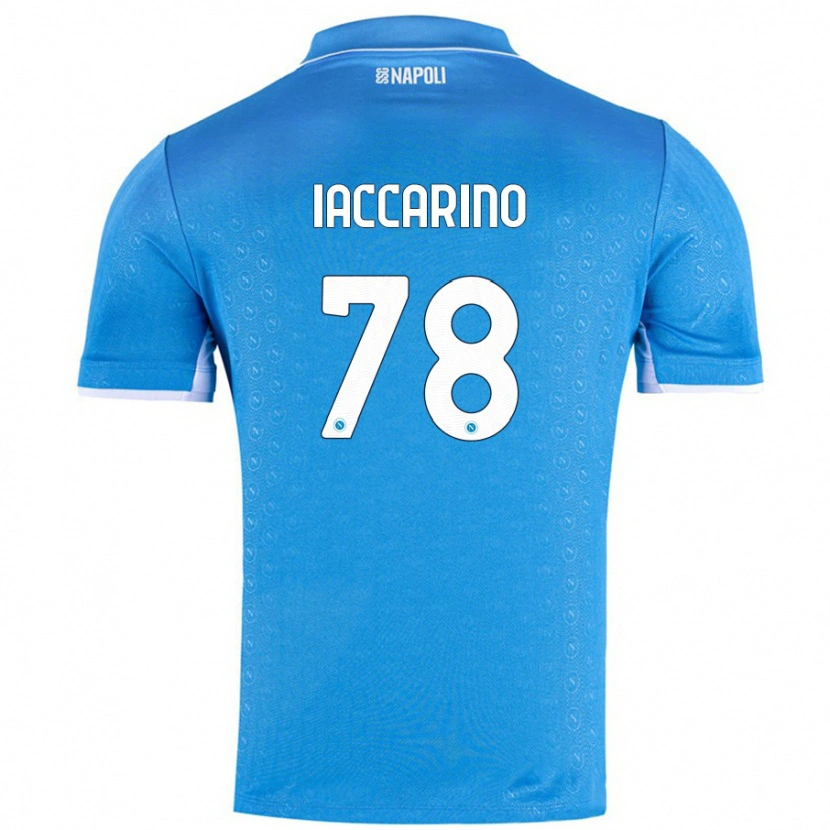 Danxen Mænd Gennaro Iaccarino #78 Himmelblå Hjemmebane Spillertrøjer 2024/25 Trøje T-Shirt