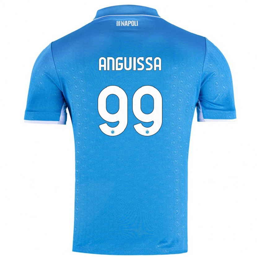Danxen Mænd Frank Anguissa #99 Himmelblå Hjemmebane Spillertrøjer 2024/25 Trøje T-Shirt