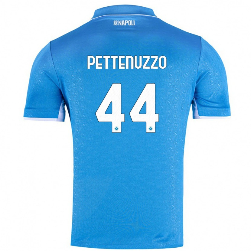 Danxen Mænd Tecla Pettenuzzo #44 Himmelblå Hjemmebane Spillertrøjer 2024/25 Trøje T-Shirt