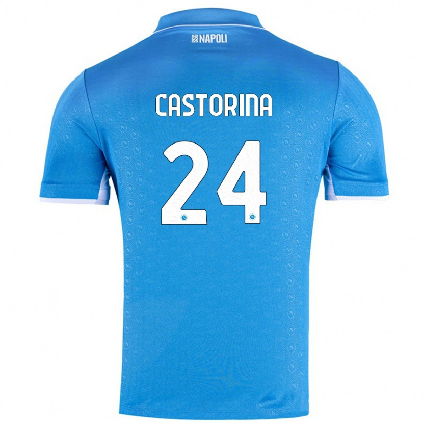 Danxen Mænd Alessandro Castorina #24 Himmelblå Hjemmebane Spillertrøjer 2024/25 Trøje T-Shirt