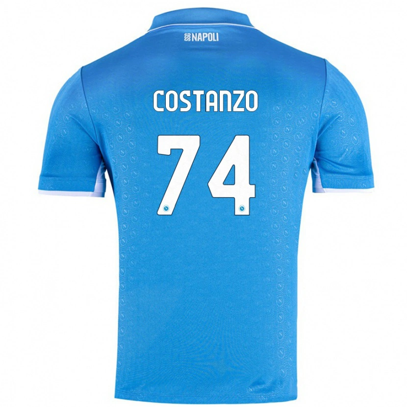 Danxen Mænd Davide Costanzo #74 Himmelblå Hjemmebane Spillertrøjer 2024/25 Trøje T-Shirt
