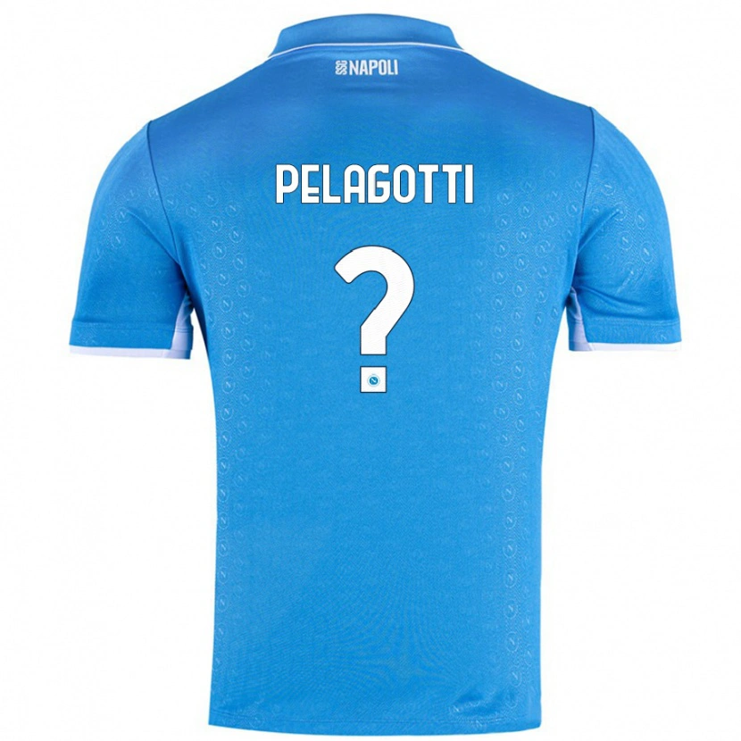 Danxen Mænd Ludovico Benjamin Pelagotti #0 Himmelblå Hjemmebane Spillertrøjer 2024/25 Trøje T-Shirt