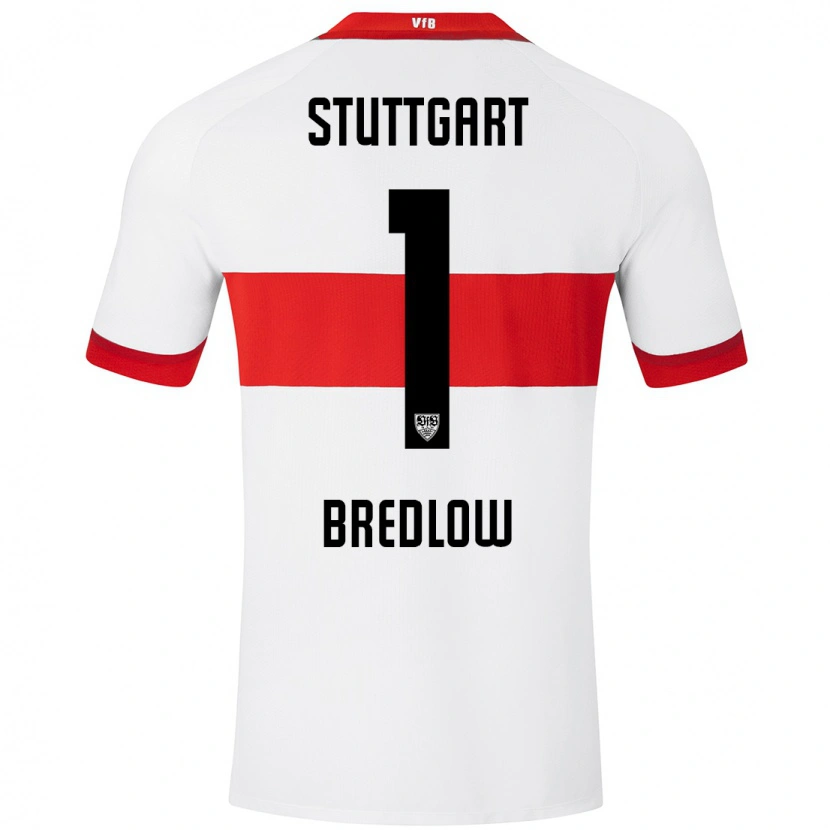 Danxen Mænd Fabian Bredlow #1 Hvid Rød Hjemmebane Spillertrøjer 2024/25 Trøje T-Shirt