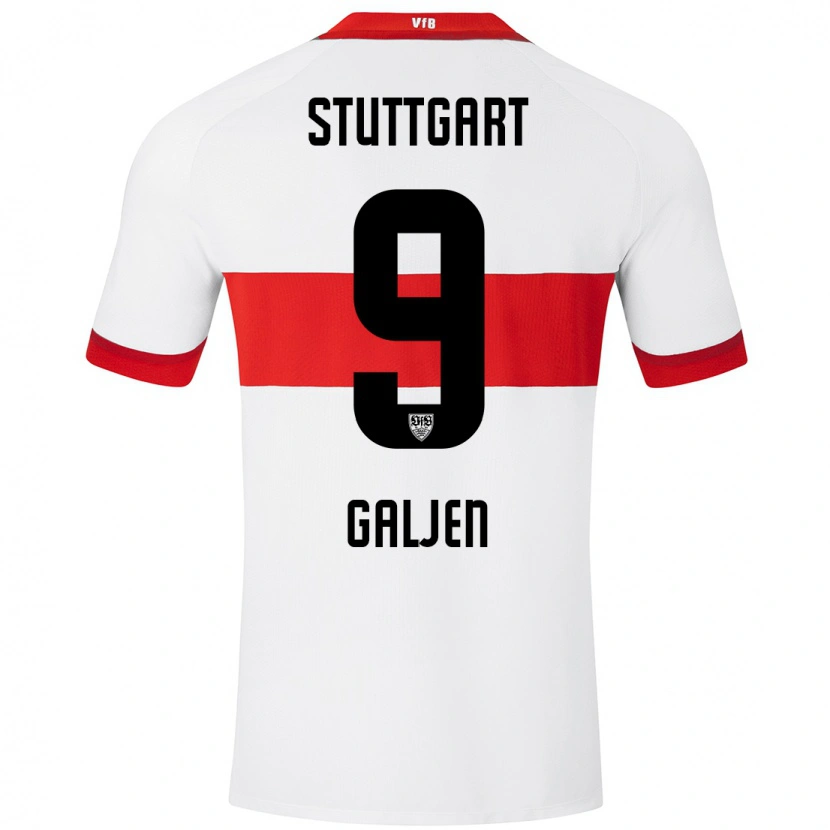 Danxen Mænd Dejan Galjen #9 Hvid Rød Hjemmebane Spillertrøjer 2024/25 Trøje T-Shirt
