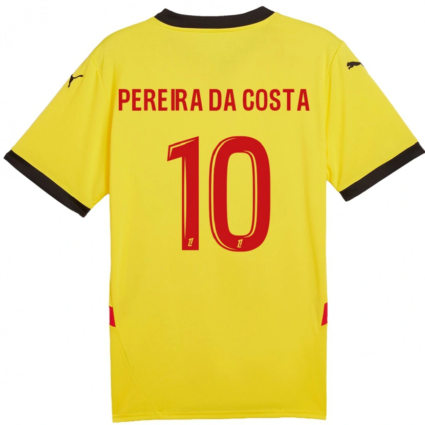 Danxen Mænd David Pereira Da Costa #10 Gul Rød Hjemmebane Spillertrøjer 2024/25 Trøje T-Shirt