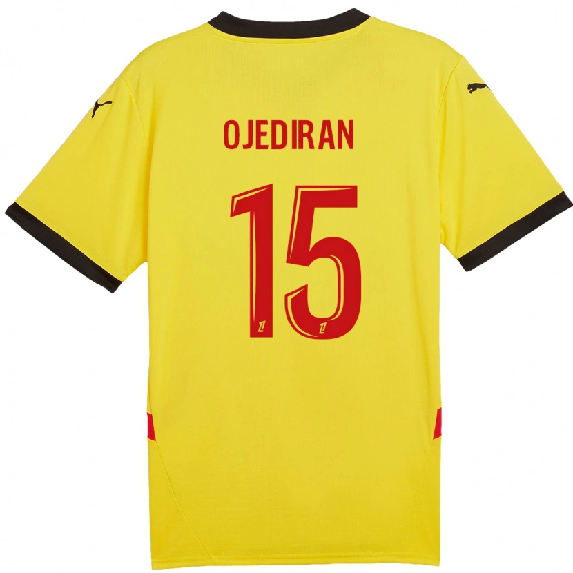 Danxen Mænd Hamzat Ojediran #15 Gul Rød Hjemmebane Spillertrøjer 2024/25 Trøje T-Shirt