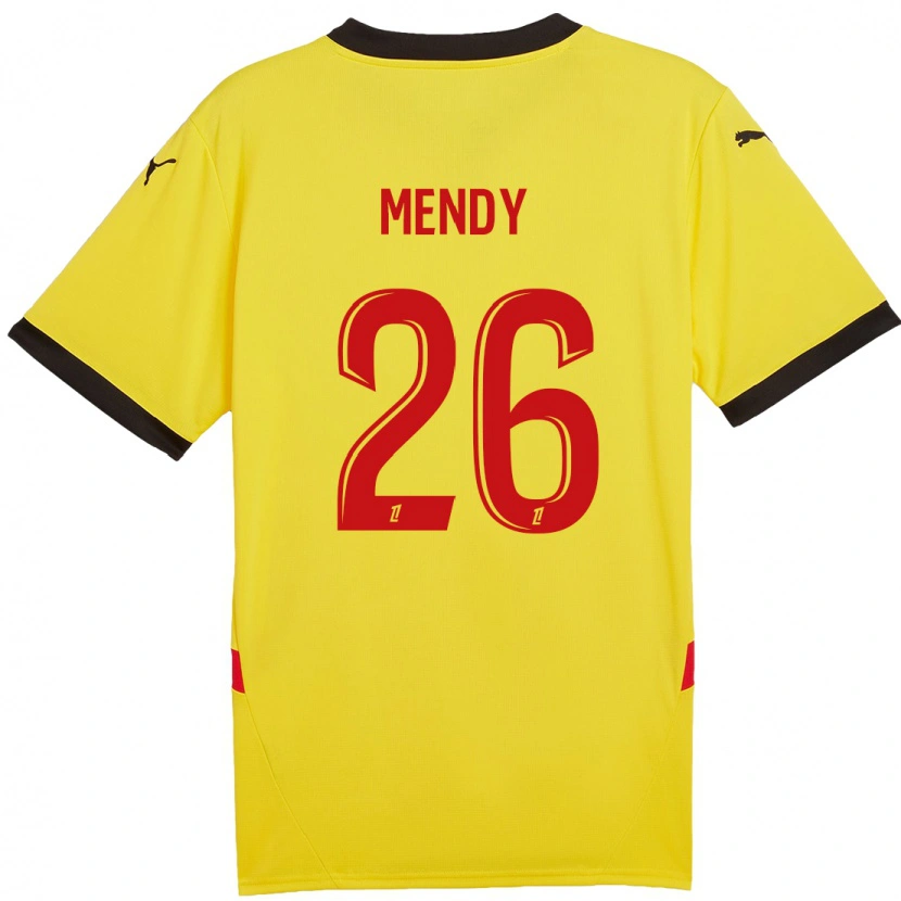 Danxen Mænd Nampalys Mendy #26 Gul Rød Hjemmebane Spillertrøjer 2024/25 Trøje T-Shirt