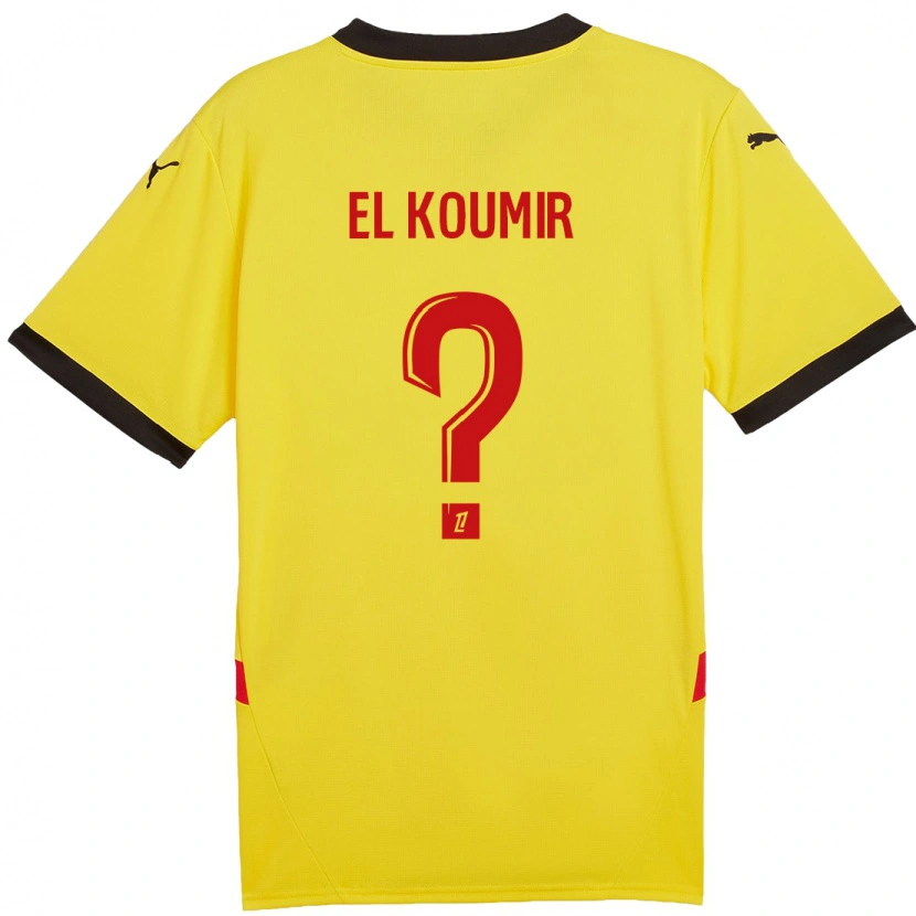 Danxen Mænd Kaïna El Koumir #0 Gul Rød Hjemmebane Spillertrøjer 2024/25 Trøje T-Shirt