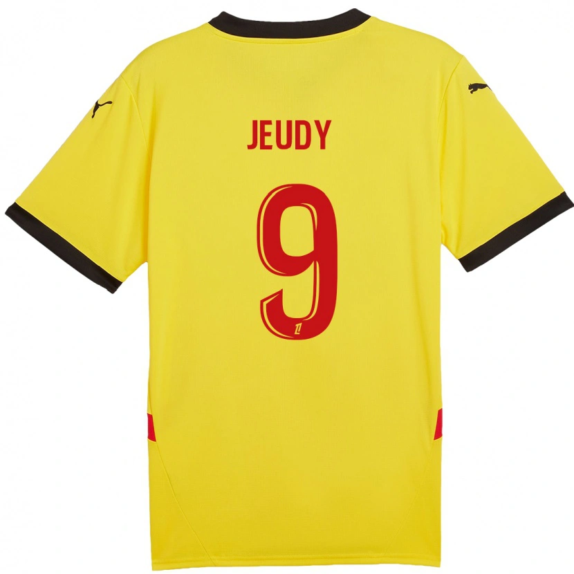Danxen Mænd Sherly Jeudy #9 Gul Rød Hjemmebane Spillertrøjer 2024/25 Trøje T-Shirt