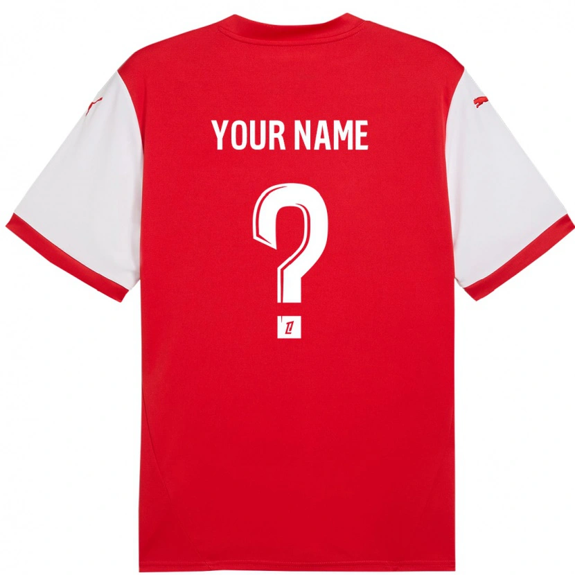 Danxen Mænd Dit Navn #0 Rød Hvid Hjemmebane Spillertrøjer 2024/25 Trøje T-Shirt