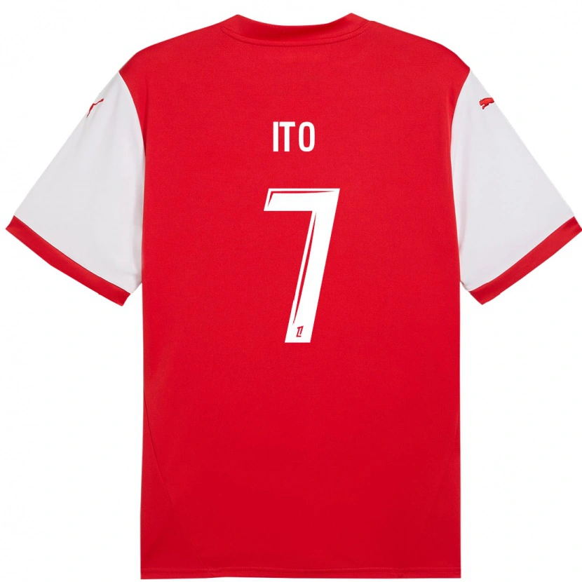 Danxen Mænd Junya Ito #7 Rød Hvid Hjemmebane Spillertrøjer 2024/25 Trøje T-Shirt