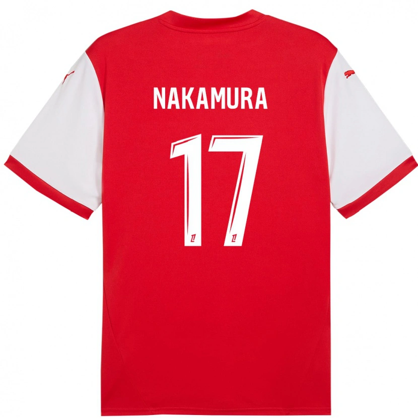 Danxen Mænd Keito Nakamura #17 Rød Hvid Hjemmebane Spillertrøjer 2024/25 Trøje T-Shirt