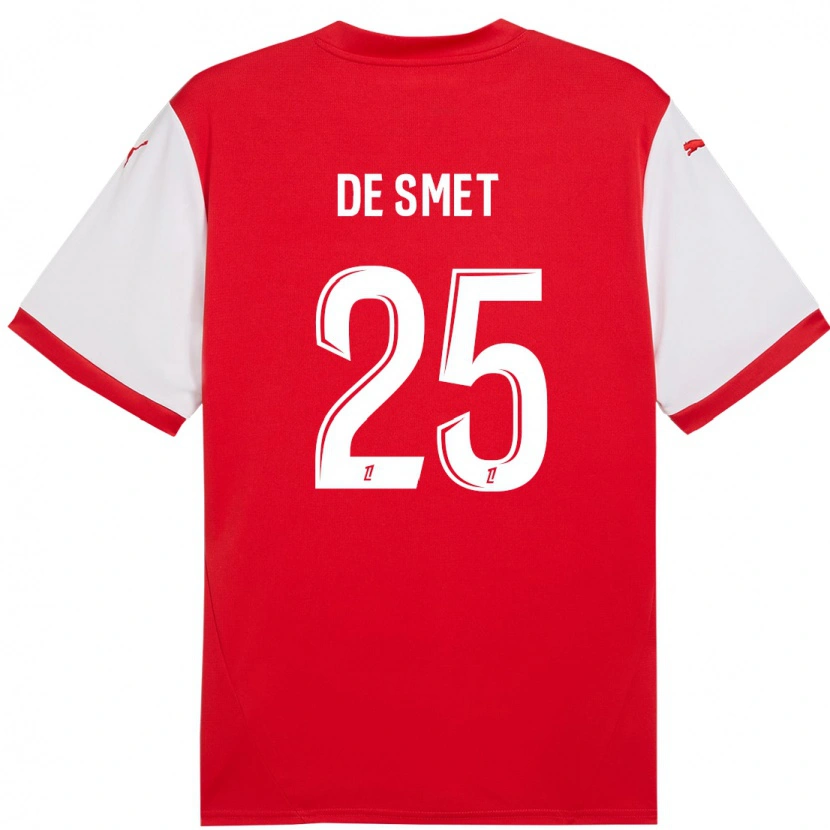 Danxen Mænd Thibault De Smet #25 Rød Hvid Hjemmebane Spillertrøjer 2024/25 Trøje T-Shirt