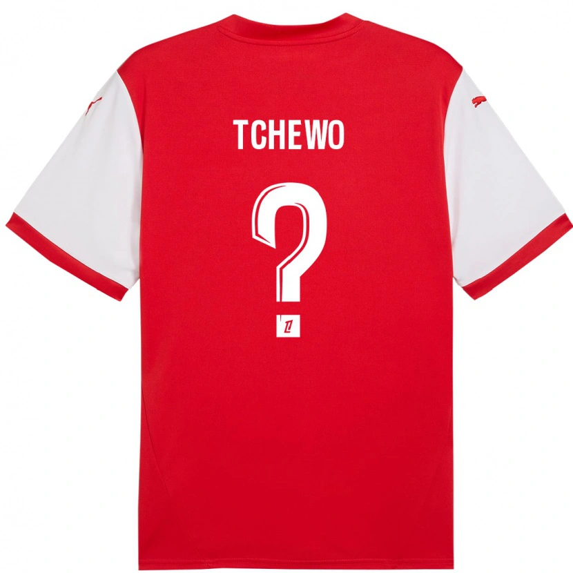 Danxen Mænd Ryan Tchapda Tchewo #0 Rød Hvid Hjemmebane Spillertrøjer 2024/25 Trøje T-Shirt