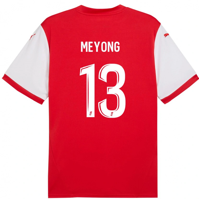 Danxen Mænd Charlène Meyong #13 Rød Hvid Hjemmebane Spillertrøjer 2024/25 Trøje T-Shirt