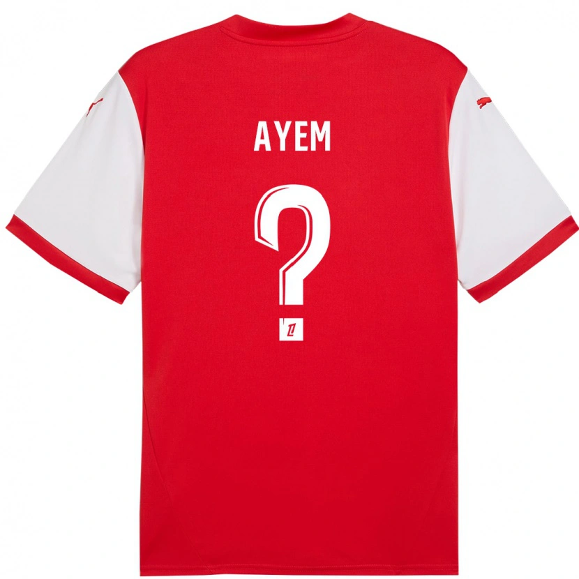 Danxen Mænd Grégory Ayem #0 Rød Hvid Hjemmebane Spillertrøjer 2024/25 Trøje T-Shirt