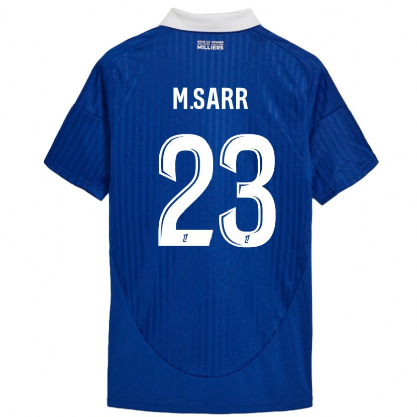 Danxen Mænd Mamadou Sarr #23 Blå Hvid Hjemmebane Spillertrøjer 2024/25 Trøje T-Shirt