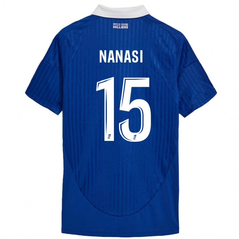 Danxen Mænd Sebastian Nanasi #15 Blå Hvid Hjemmebane Spillertrøjer 2024/25 Trøje T-Shirt