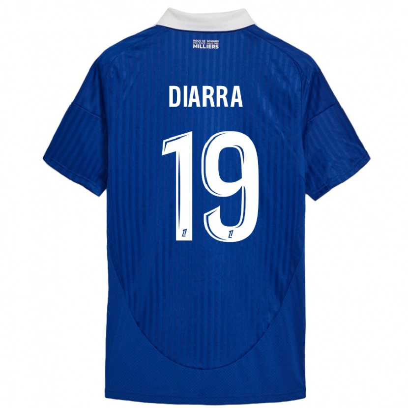 Danxen Mænd Habib Diarra #19 Blå Hvid Hjemmebane Spillertrøjer 2024/25 Trøje T-Shirt