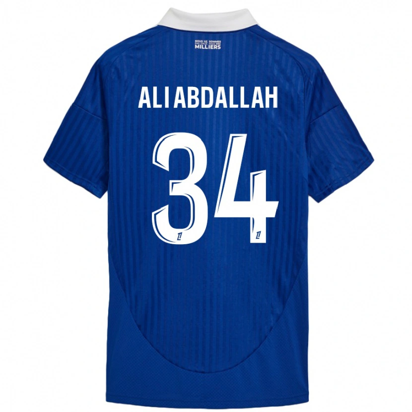 Danxen Mænd Aboubacar Ali Abdallah #34 Blå Hvid Hjemmebane Spillertrøjer 2024/25 Trøje T-Shirt