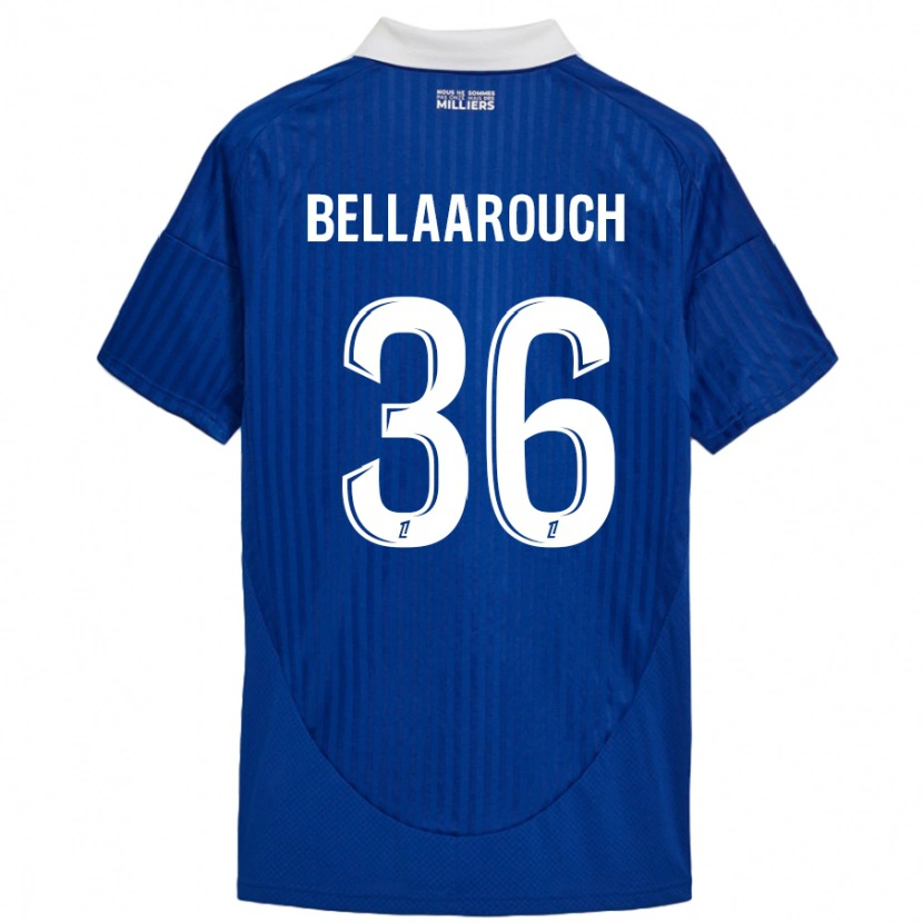 Danxen Mænd Alaa Bellaarouch #36 Blå Hvid Hjemmebane Spillertrøjer 2024/25 Trøje T-Shirt