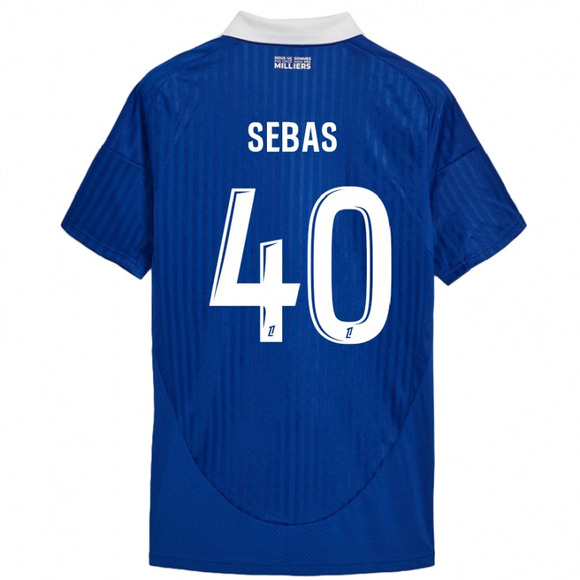 Danxen Mænd Jérémy Sebas #40 Blå Hvid Hjemmebane Spillertrøjer 2024/25 Trøje T-Shirt