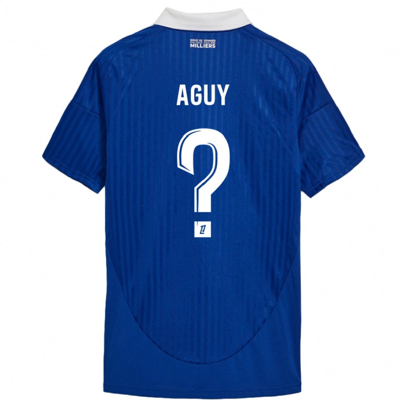 Danxen Mænd David Aguy #0 Blå Hvid Hjemmebane Spillertrøjer 2024/25 Trøje T-Shirt