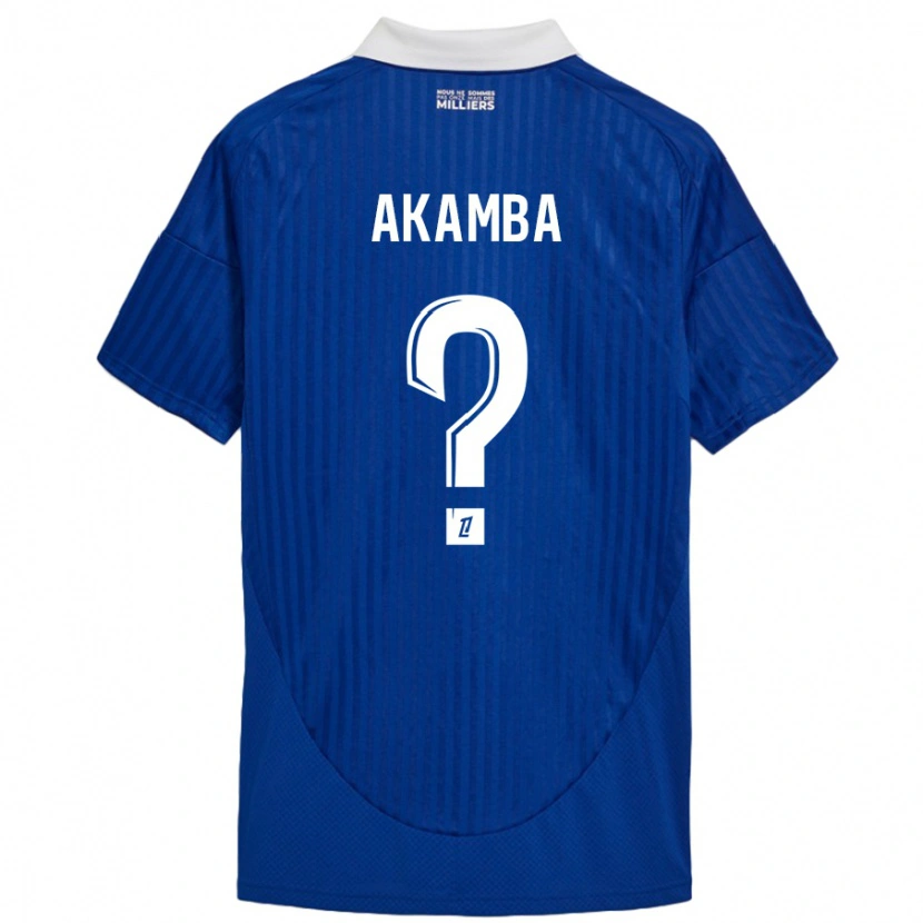 Danxen Mænd Fred Akamba #0 Blå Hvid Hjemmebane Spillertrøjer 2024/25 Trøje T-Shirt