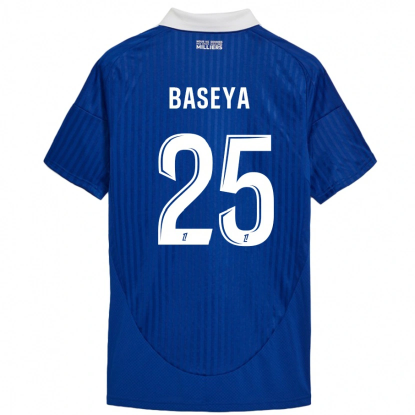 Danxen Mænd Steven Baseya #25 Blå Hvid Hjemmebane Spillertrøjer 2024/25 Trøje T-Shirt