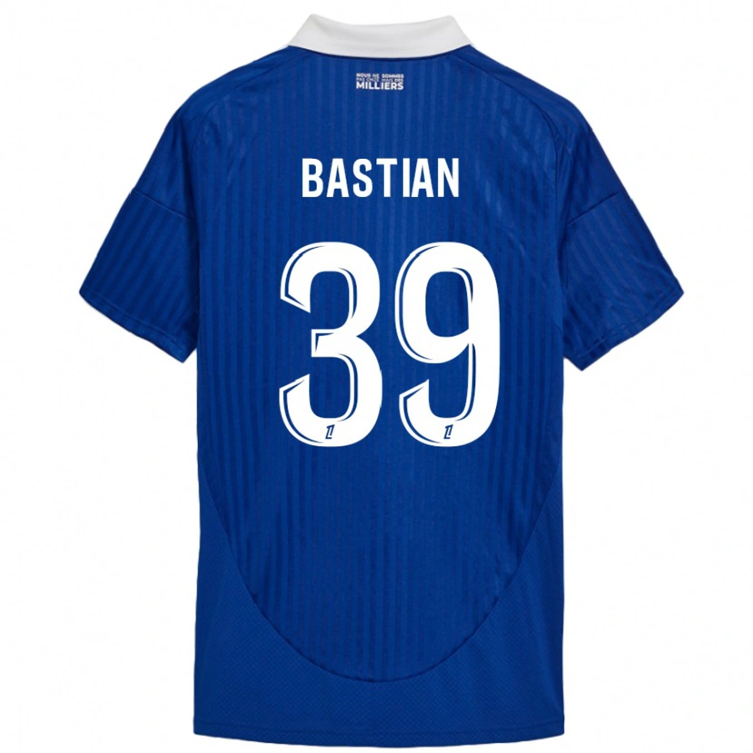 Danxen Mænd Maxime Bastian #39 Blå Hvid Hjemmebane Spillertrøjer 2024/25 Trøje T-Shirt
