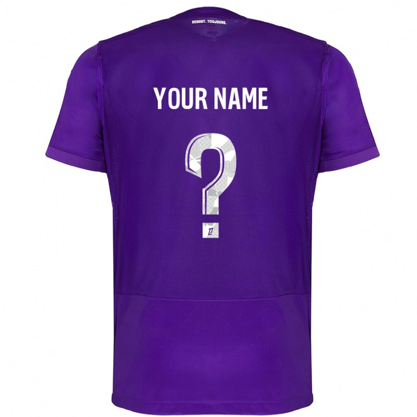 Danxen Mænd Dit Navn #0 Lilla Hvid Hjemmebane Spillertrøjer 2024/25 Trøje T-Shirt