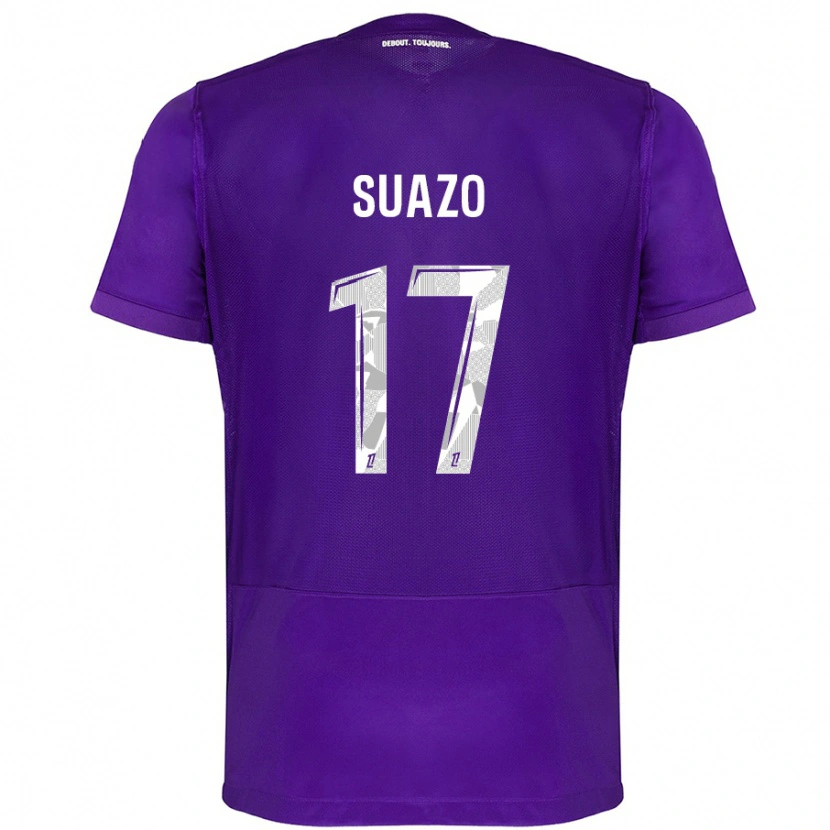 Danxen Mænd Gabriel Suazo #17 Lilla Hvid Hjemmebane Spillertrøjer 2024/25 Trøje T-Shirt