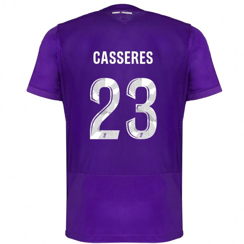 Danxen Mænd Cristian Cásseres Jr. #23 Lilla Hvid Hjemmebane Spillertrøjer 2024/25 Trøje T-Shirt