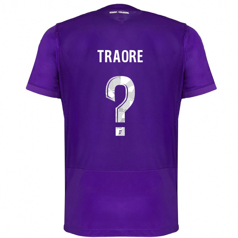 Danxen Mænd Bonota Traoré #0 Lilla Hvid Hjemmebane Spillertrøjer 2024/25 Trøje T-Shirt
