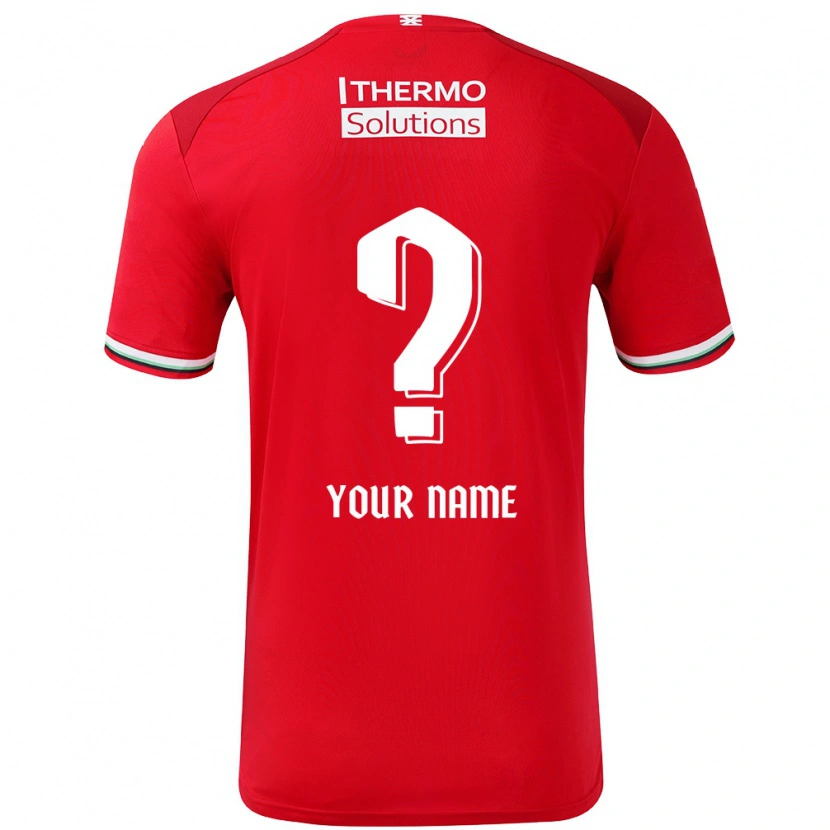 Danxen Mænd Dit Navn #0 Rød Hvid Hjemmebane Spillertrøjer 2024/25 Trøje T-Shirt