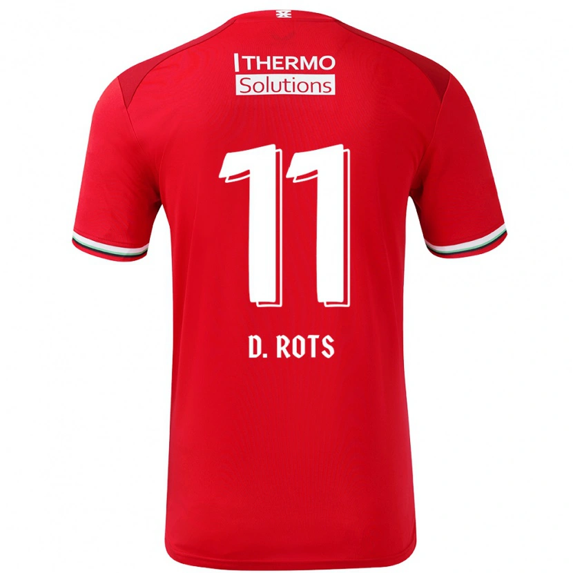 Danxen Mænd Daan Rots #11 Rød Hvid Hjemmebane Spillertrøjer 2024/25 Trøje T-Shirt