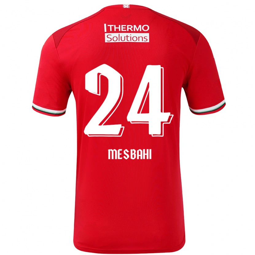 Danxen Mænd Juliën Mesbahi #24 Rød Hvid Hjemmebane Spillertrøjer 2024/25 Trøje T-Shirt
