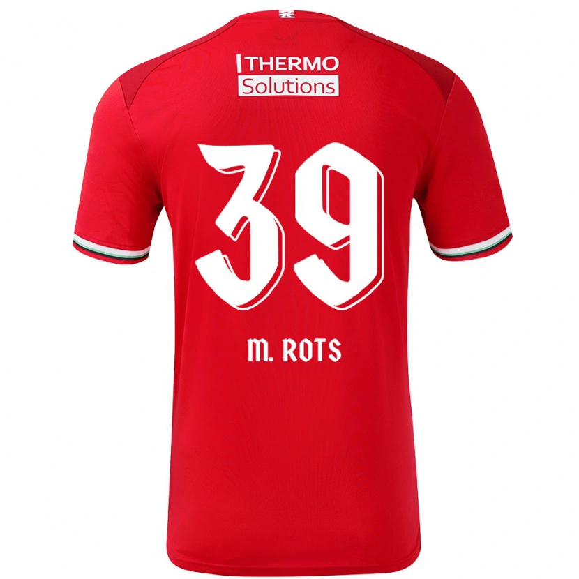 Danxen Mænd Mats Rots #39 Rød Hvid Hjemmebane Spillertrøjer 2024/25 Trøje T-Shirt