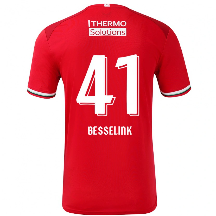 Danxen Mænd Gijs Besselink #41 Rød Hvid Hjemmebane Spillertrøjer 2024/25 Trøje T-Shirt