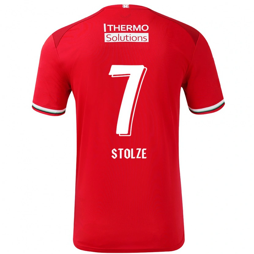 Danxen Mænd Anna-Lena Stolze #7 Rød Hvid Hjemmebane Spillertrøjer 2024/25 Trøje T-Shirt
