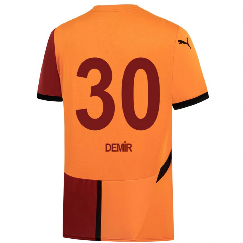 Danxen Mænd Yusuf Demir #30 Gul Rød Hjemmebane Spillertrøjer 2024/25 Trøje T-Shirt