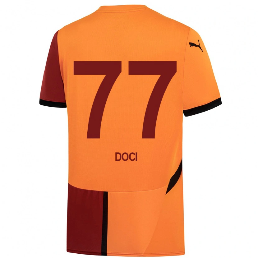 Danxen Mænd Megi Doci #77 Gul Rød Hjemmebane Spillertrøjer 2024/25 Trøje T-Shirt