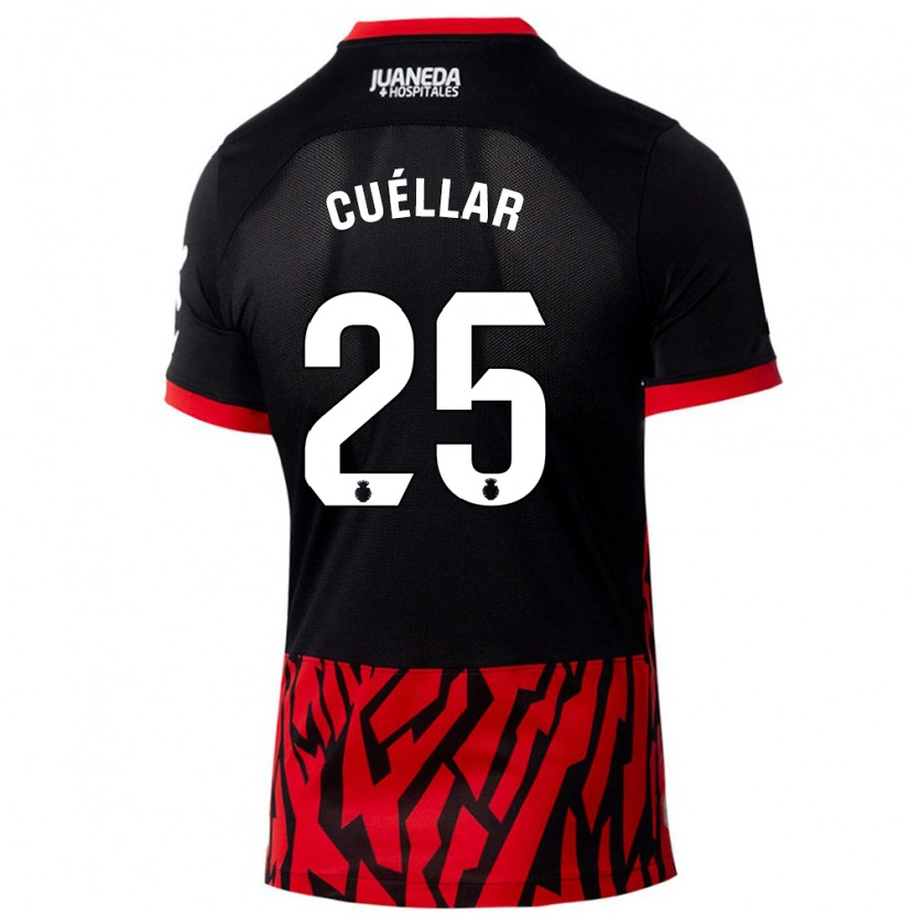 Danxen Mænd Iván Cuéllar #25 Sort Rød Hjemmebane Spillertrøjer 2024/25 Trøje T-Shirt