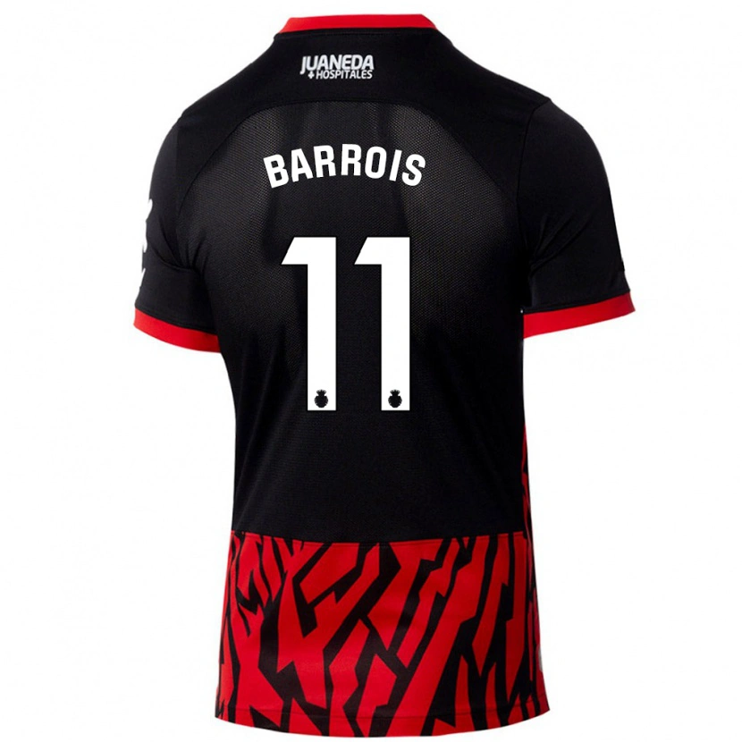 Danxen Mænd Eliott Barrois #11 Sort Rød Hjemmebane Spillertrøjer 2024/25 Trøje T-Shirt