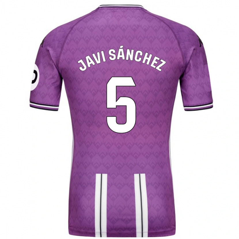 Danxen Mænd Javi Sánchez #5 Lilla Hvid Hjemmebane Spillertrøjer 2024/25 Trøje T-Shirt