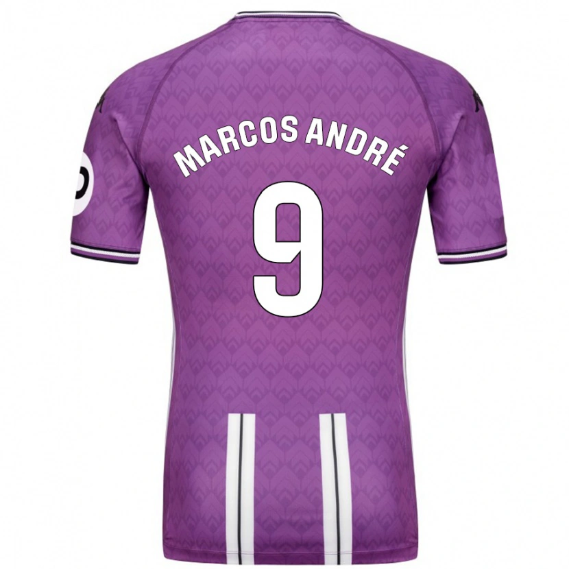 Danxen Mænd Marcos André #9 Lilla Hvid Hjemmebane Spillertrøjer 2024/25 Trøje T-Shirt