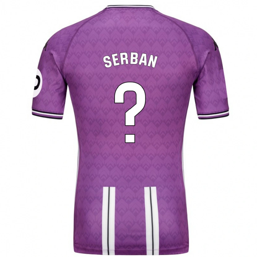 Danxen Mænd Alin Șerban #0 Lilla Hvid Hjemmebane Spillertrøjer 2024/25 Trøje T-Shirt