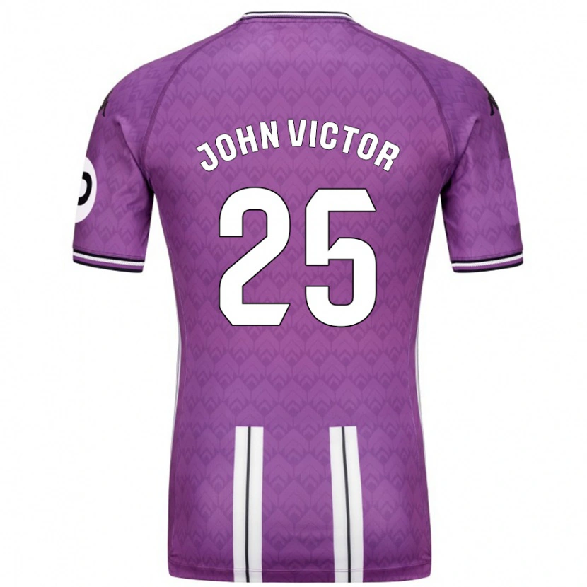 Danxen Mænd John Victor #25 Lilla Hvid Hjemmebane Spillertrøjer 2024/25 Trøje T-Shirt